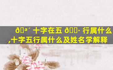 🪴 十字在五 🌷 行属什么,十字五行属什么及姓名学解释